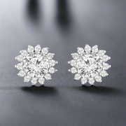 silver solitaire earrings